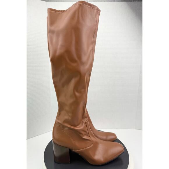 FRANCO SARTO Talfer Womens Size 9.5M Tall Knee High Heeled Brown Leather Boots - Picture 6 of 13